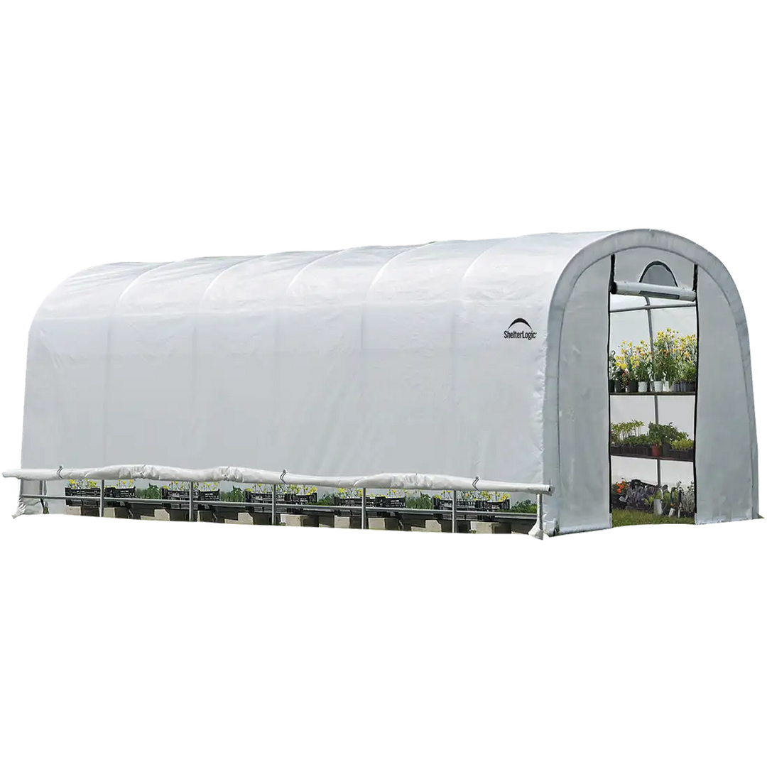 ShelterLogic GrowIT Round DIY Greenhouse Kit 12 ft. Wide with Translucent Polyethylene Cover and Steel Frame