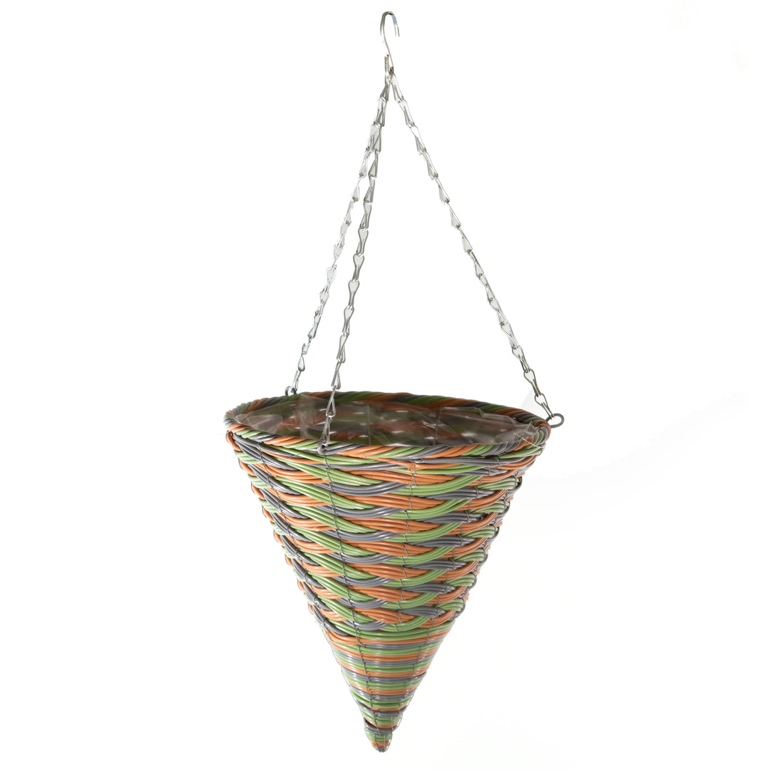Gardener Select™ 12 in. Cone Rattan Hanging Baskets