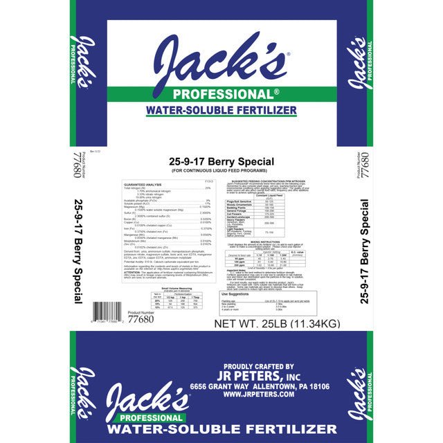 Berry様 Jack's Professional 25-9-17 Berry Special - Greenhouse Megastore