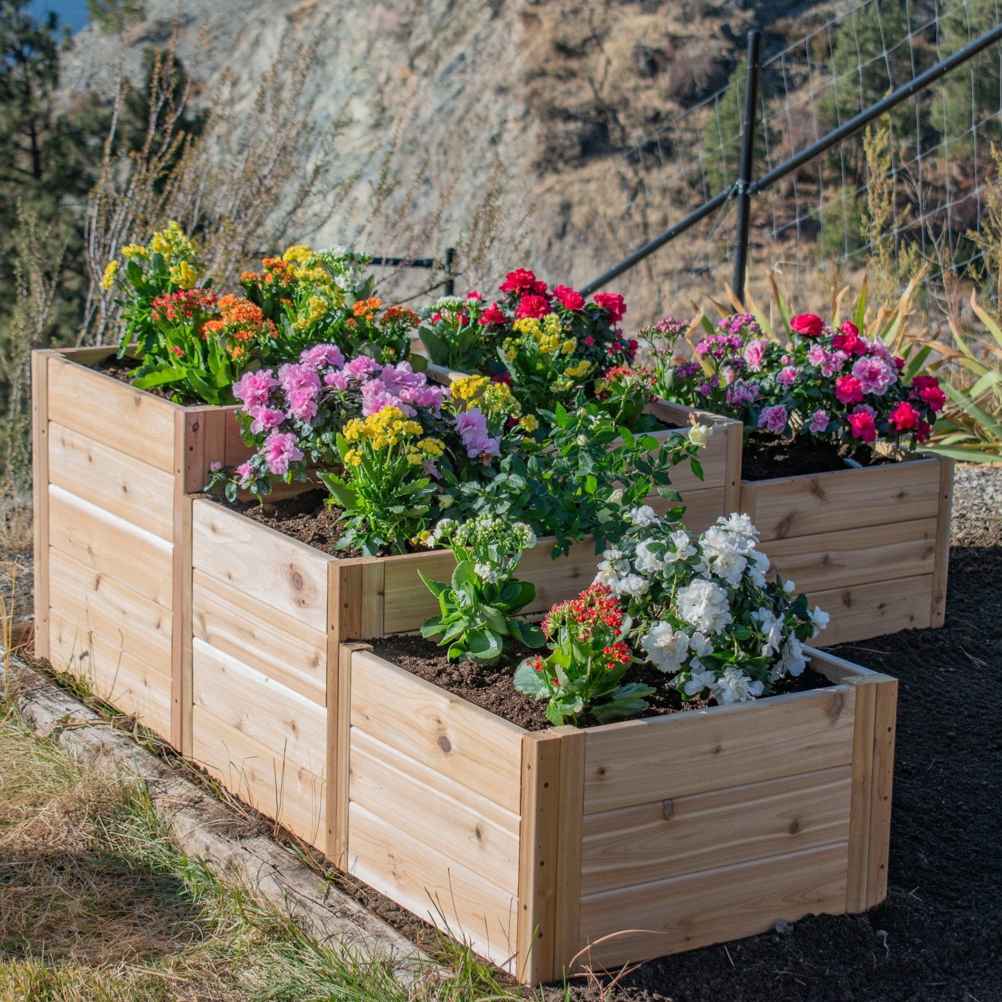 Tiered L-Shaped 5.5 x 2 ft. Raised Garden Bed - Greenhouse Megastore