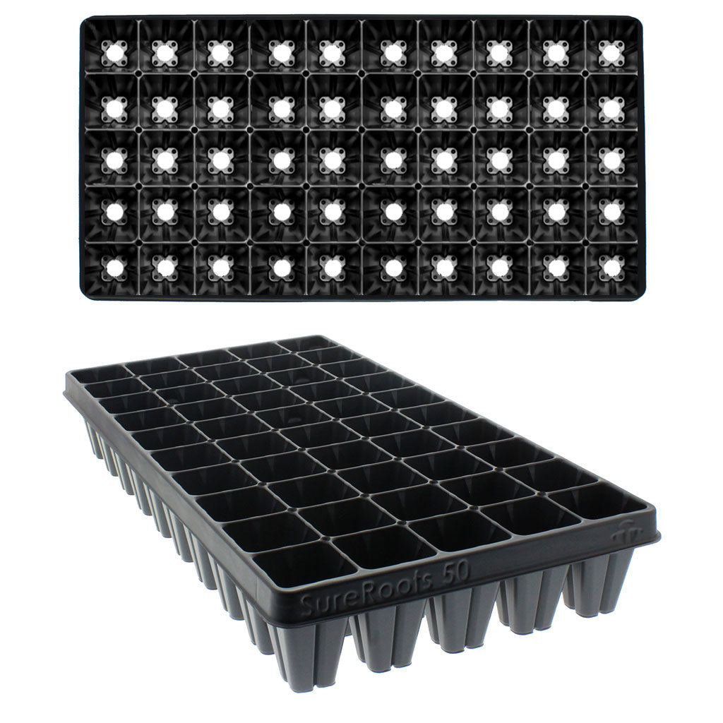 plastic trays for under plants SureRoots Deep 50 Cell Plug Trays – Greenhouse Megastore
