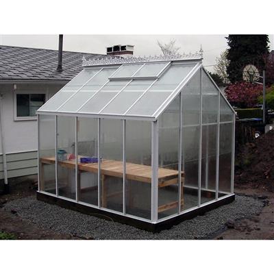 Cottage Glass Greenhouse Kit with 3mm Tempered Glass Panels and Aluminum Frame