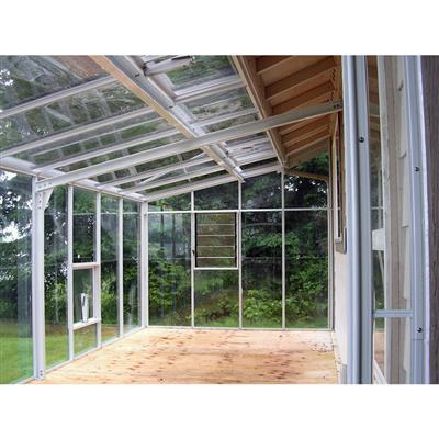 Traditional Glass Lean-to Greenhouse Kit with 3mm Tempered Glass and Aluminum Frame