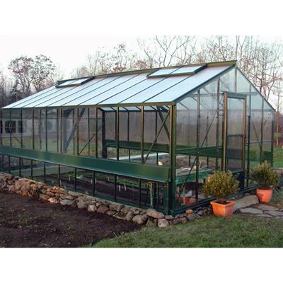 Traditional Glass Greenhouse Kit with 3mm Tempered Glass and Aluminum Frame