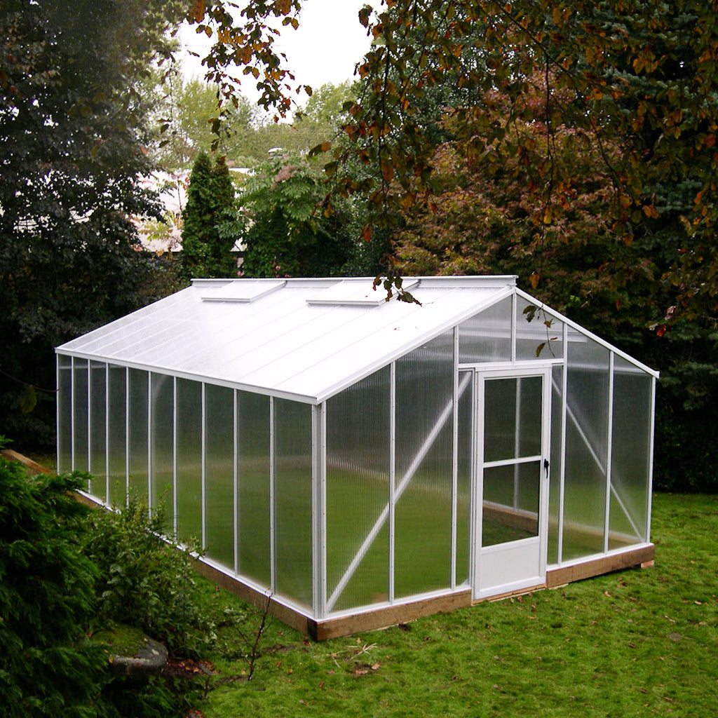 Traditional Straight Eave Greenhouse Kit with 6mm Twinwall Polycarbonate Panels and Aluminum Frame