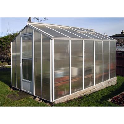 Traditional Straight Eave Greenhouse Kit with 6mm Twinwall Polycarbonate Panels and Aluminum Frame