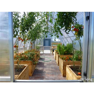 Riga XL Greenhouse Kit 14 ft. Wide with 16mm Triplewall Polycarbonate Panels and Aluminum Frame
