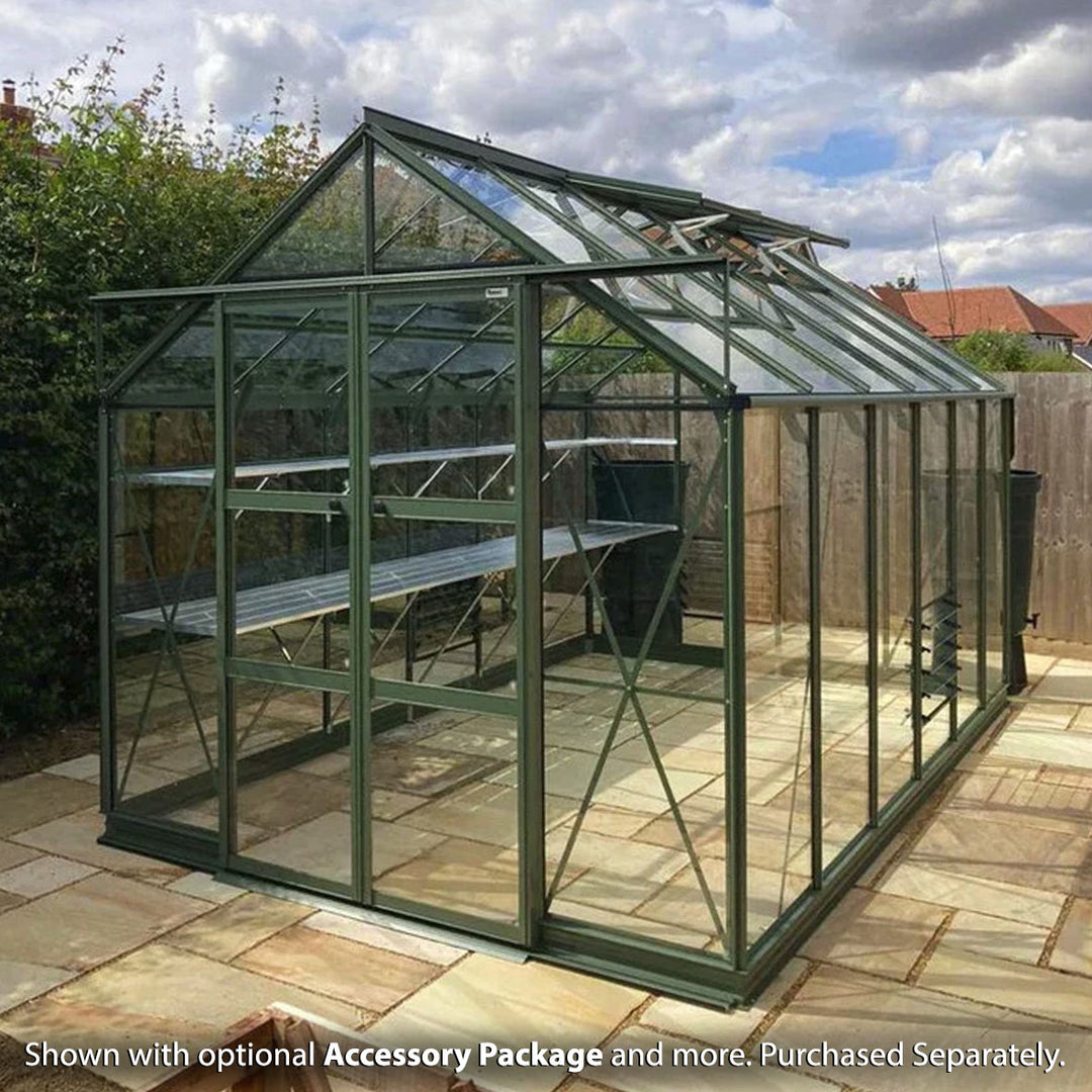 Rhino Premium Greenhouse Kit 8 x 12 ft. with 4mm Toughened Safety Glass and Aluminum Frame
