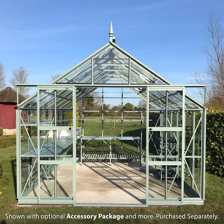 Rhino Premium Greenhouse Kit 10 x 12 ft. with 4mm Toughened Safety Glass and Aluminum Frame