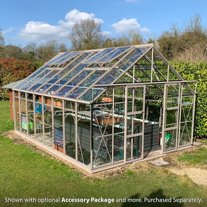 Rhino Premium Greenhouse Kit 12 x 16 ft. with 4mm Toughened Safety Glass and Aluminum Frame