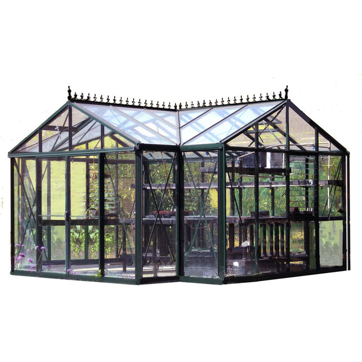 Royal Victorian Orangerie Greenhouse Kit 12 x 15 ft. with 4mm Tempered Glass Panels and Aluminum Frame