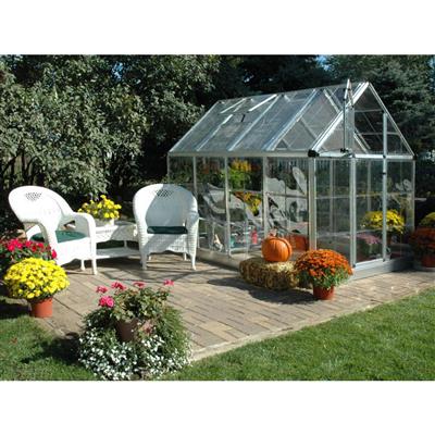 Snap & Grow DIY Greenhouse Kit 6 x 8 ft. with Single-layer Polycarbonate Panels and Aluminum Frame