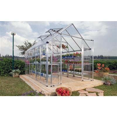 Snap & Grow Plus DIY Greenhouse Kit 8.5 ft. Wide with Single-layer Polycarbonate Panels and Aluminum Frame