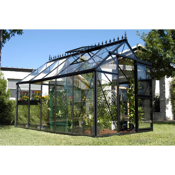 Junior Victorian Greenhouse Kit 7.9 x 12.6 ft. with 4mm Tempered Glass Panels and Aluminum Frame