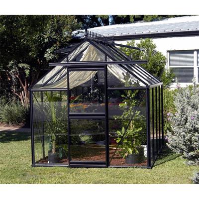 Junior Victorian Greenhouse Kit 7.9 x 12.6 ft. with 4mm Tempered Glass Panels and Aluminum Frame
