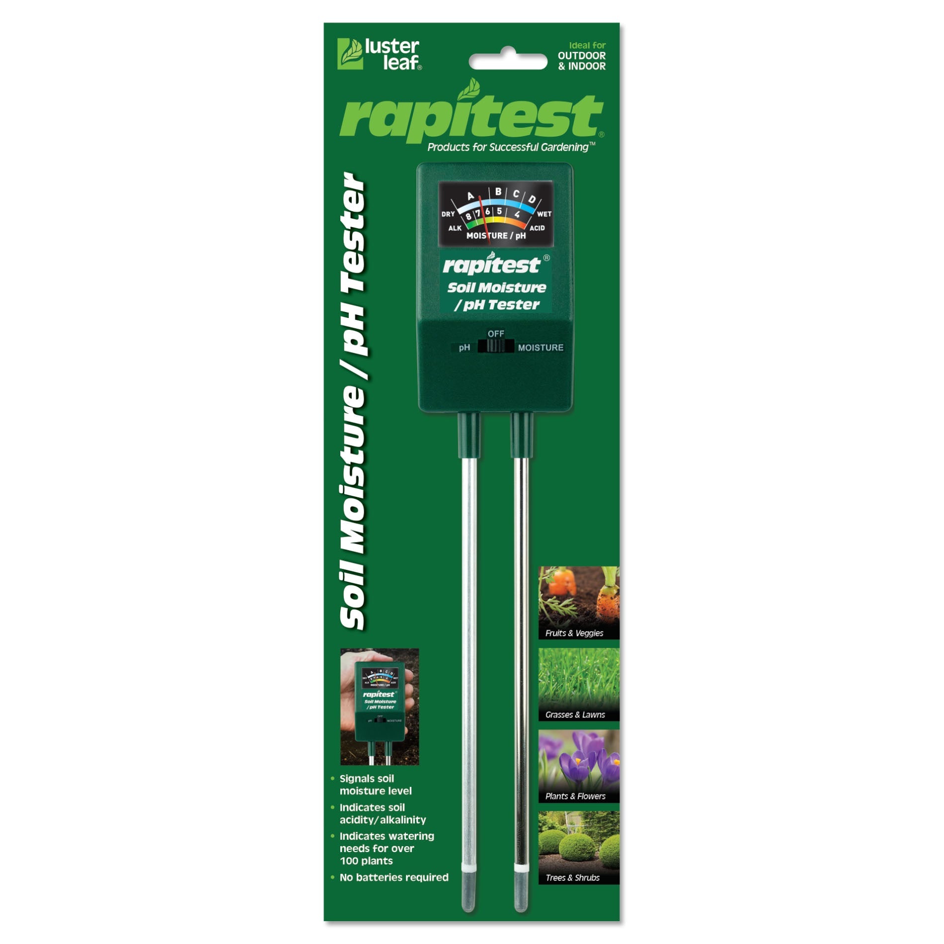 rapid test soil moisture meter Luster Leaf Rapitest pH & Moisture Tester