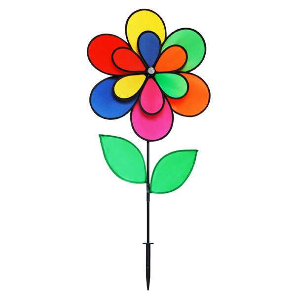 Gardener Select™ Double 12-Petal Rainbow Pinwheel with Leaves