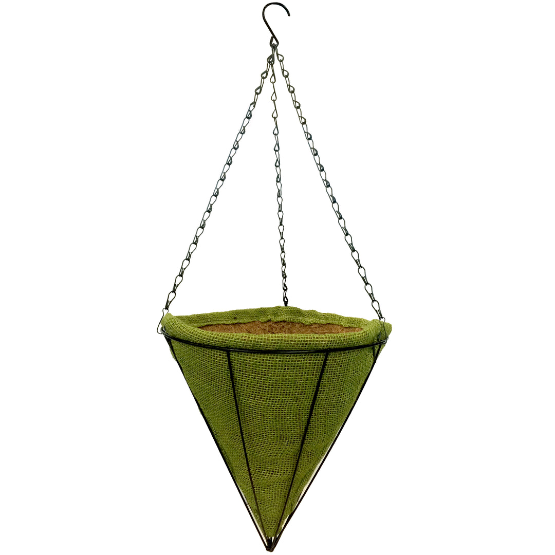 Gardener Select™ Jute Cone Hanging Basket w/ Green Liner
