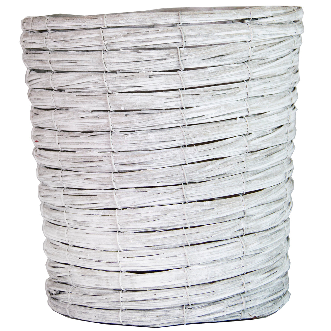 Gardener Select™ White Wood Weaved Basket with Liner