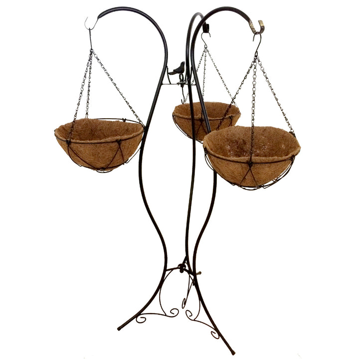 Gardener Select Black 3-Arm Plant Stand with 3-Baskets