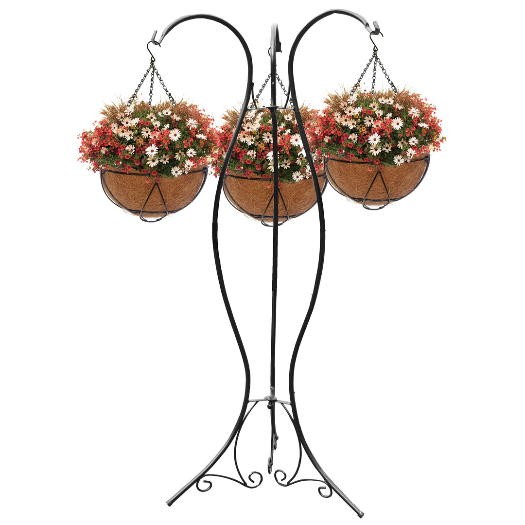 Gardener Select™ Black 3-Arm Plant Stand with 3-Baskets