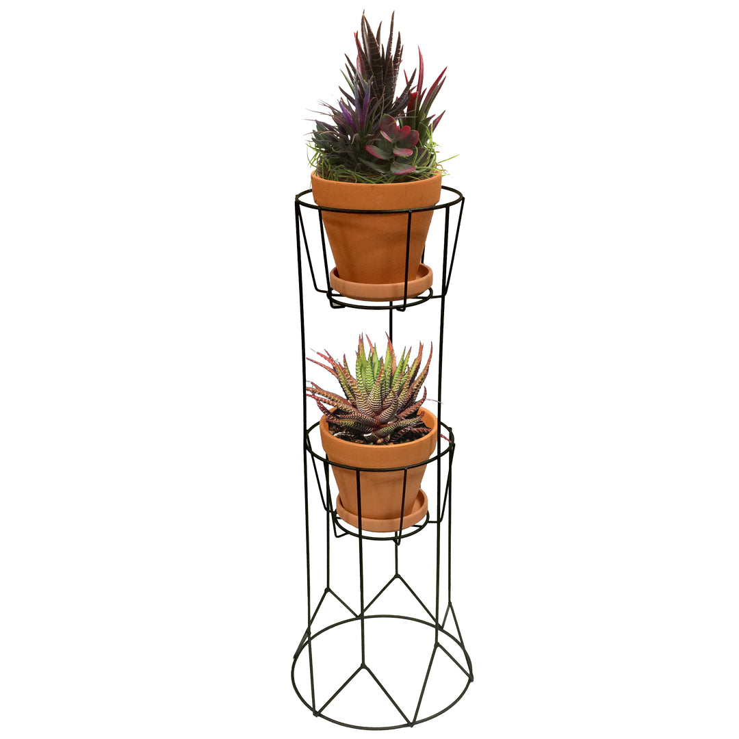 Gardener Select™ Black Double Tier Wire Plant Stand