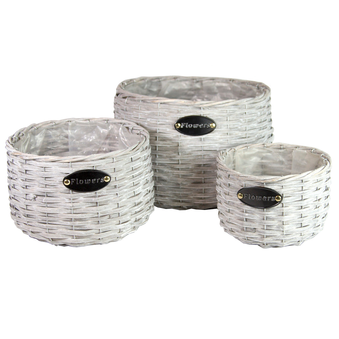 Gardener Select™ White Wood Weaved Baskets