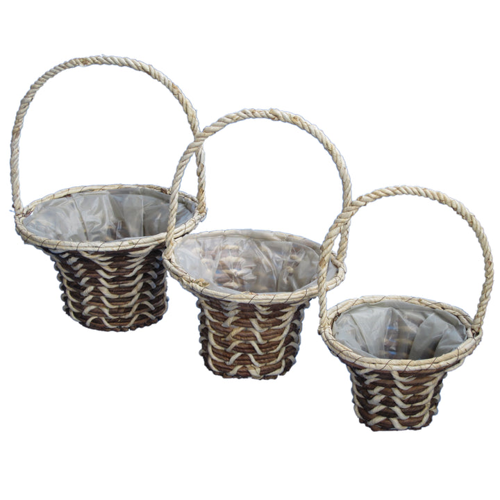 Gardener Select™ Leaf Rope Rattan Basket Set