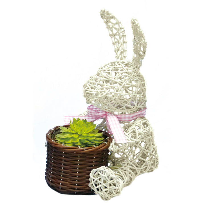 Gardener Select™ White Wicker Bunny Topiary