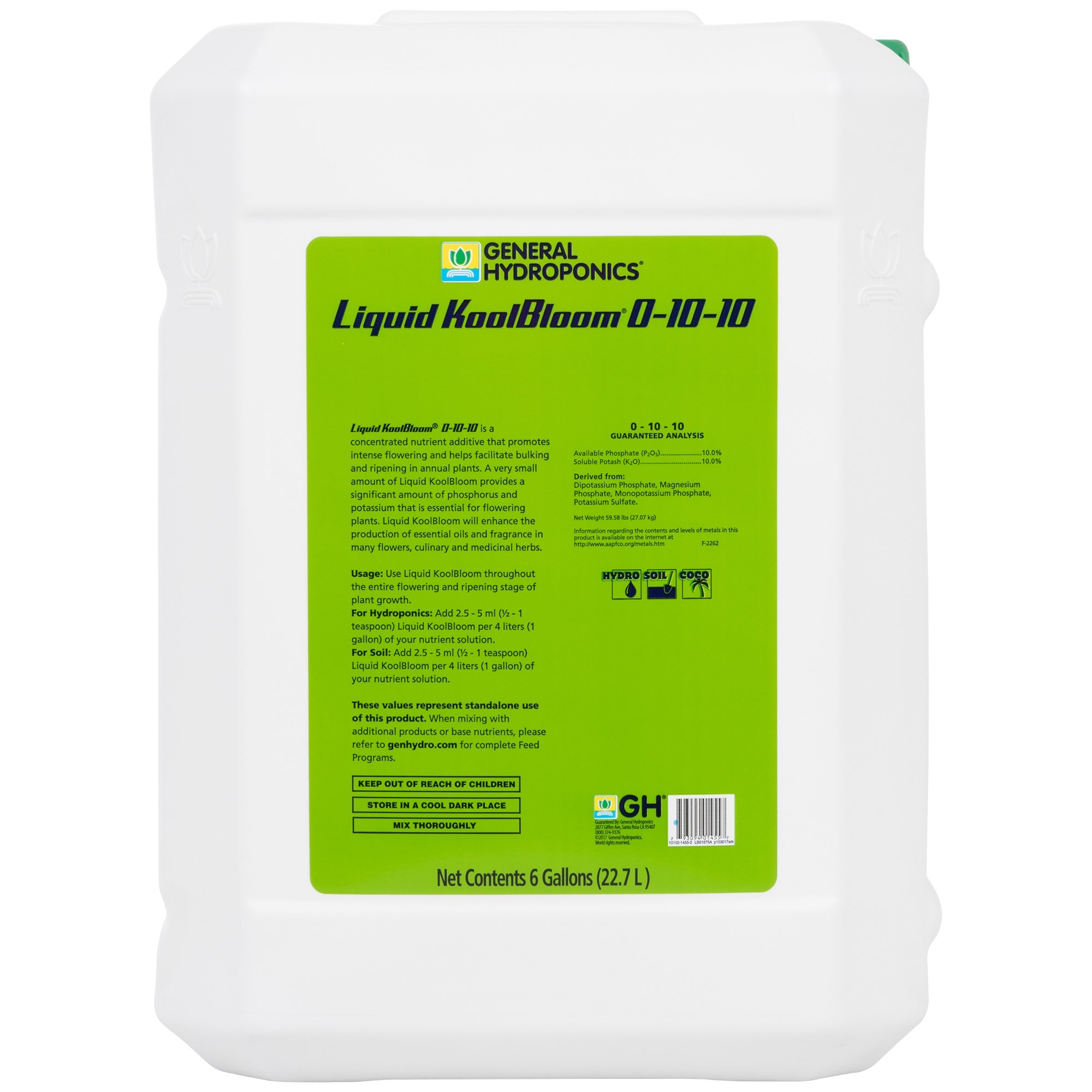 General Hydroponics® Liquid KoolBloom 0-10-10 - Greenhouse Megastore