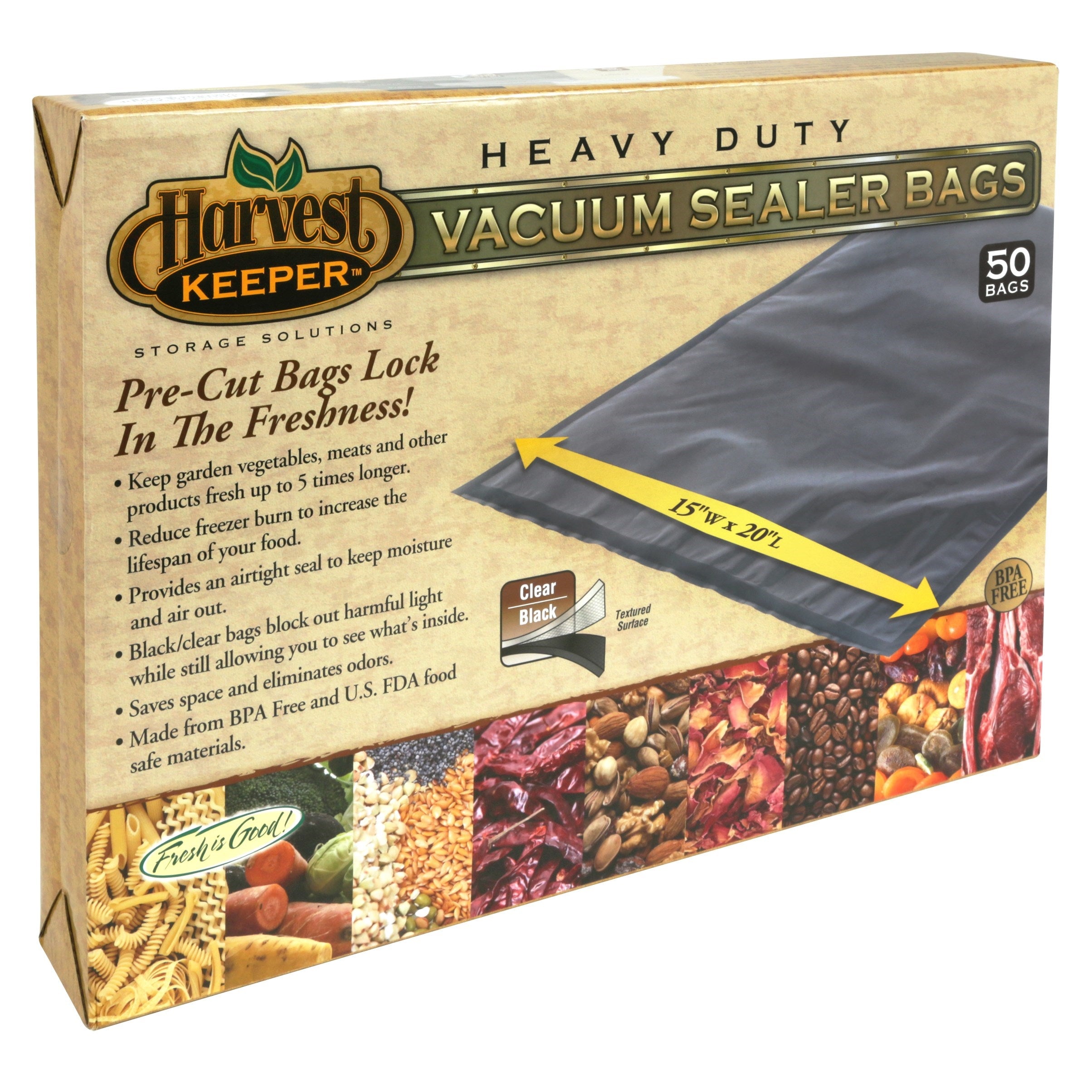 Harvest Keeper Precut Vacuum Sealer Bags 11"x18" - Thumbnail 3
