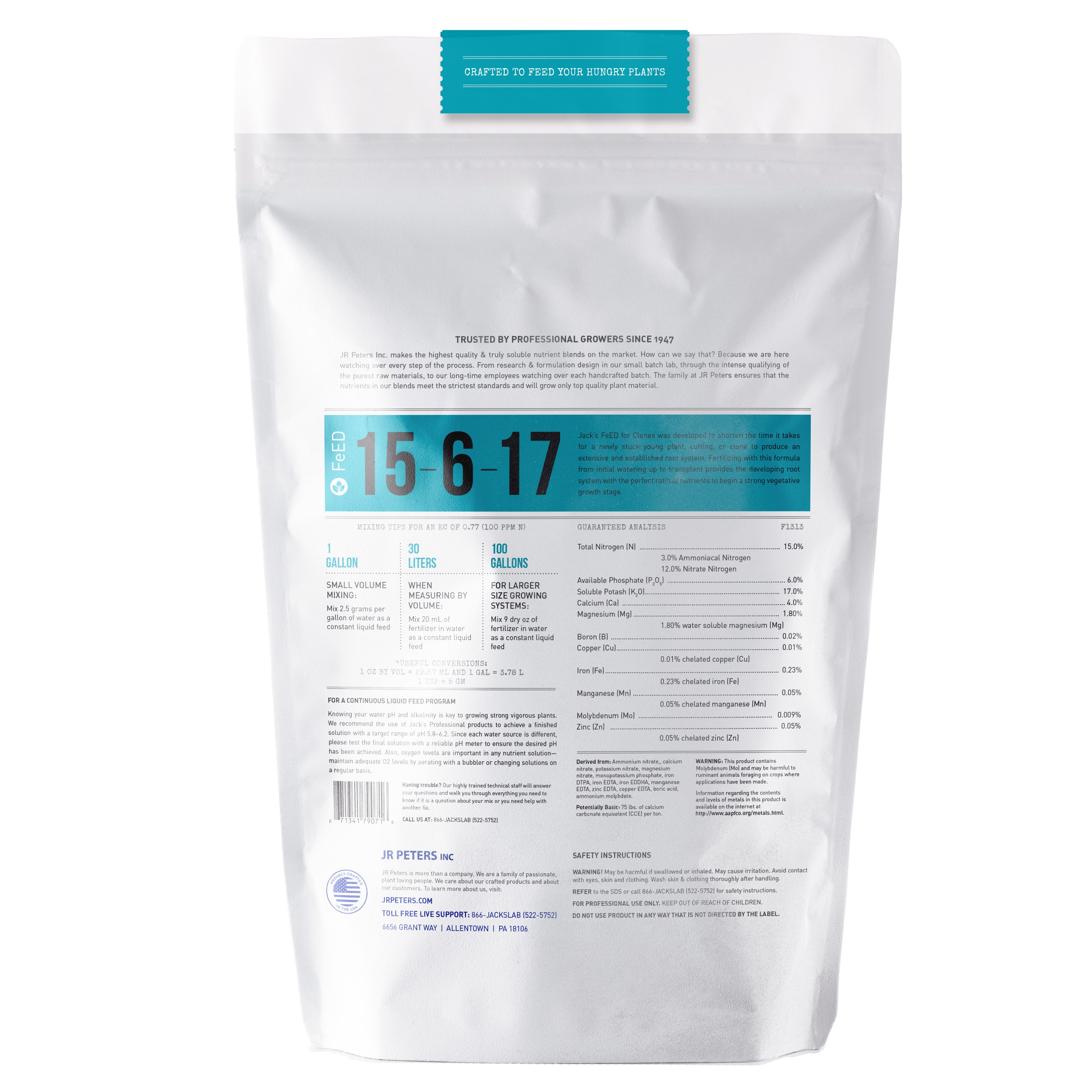 Jack's® Nutrients 15-6-17 Clone Starter – Greenhouse Megastore