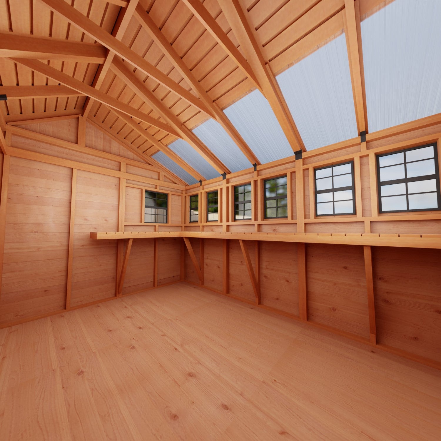 SunShed Garden Building and Greenhouse Kit 8 x 12 ft. with Glass