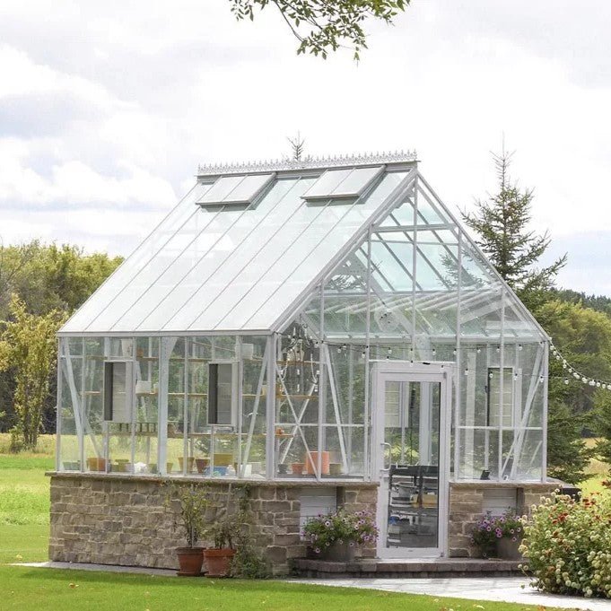 Cape Cod Glass Greenhouse Kit with 3mm Overlaps Tempered Glass Panels and Aluminum Frame - Greenhouse Megastore