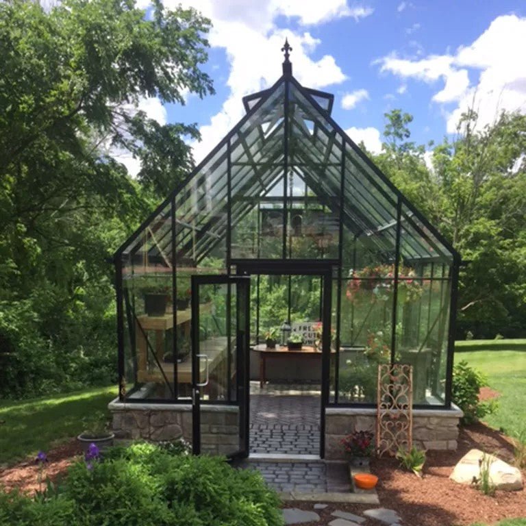 Cape Cod Glass Greenhouse Kit with 3mm Overlaps Tempered Glass Panels and Aluminum Frame - Greenhouse Megastore