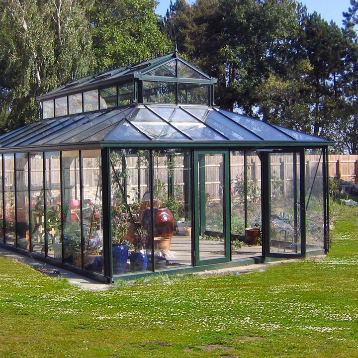 Cathedral Victorian Greenhouse 15 x 20 ft. with 4mm Tempered Glass Panels and Aluminum Frame - Greenhouse Megastore