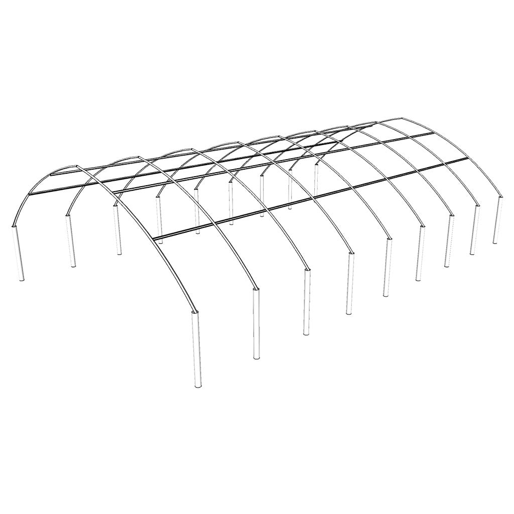 1200 Series 20 ft. Wide Gothic Arch Cold Frame w/ Spring Lock