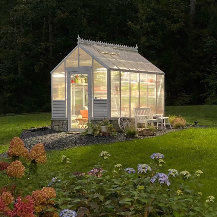 Cottage Glass Greenhouse Kit with 3mm Tempered Glass Panels and Aluminum Frame - Greenhouse Megastore
