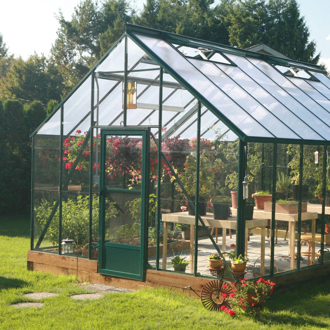 Cottage Glass Greenhouse Kit with 3mm Tempered Glass Panels and Aluminum Frame - Greenhouse Megastore