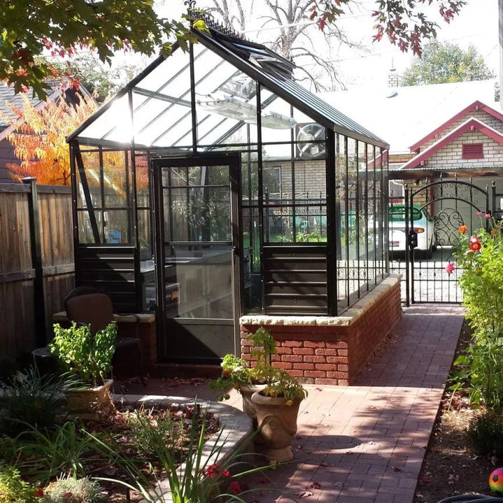 Cottage Glass Greenhouse Kit with 3mm Tempered Glass Panels and Aluminum Frame - Greenhouse Megastore