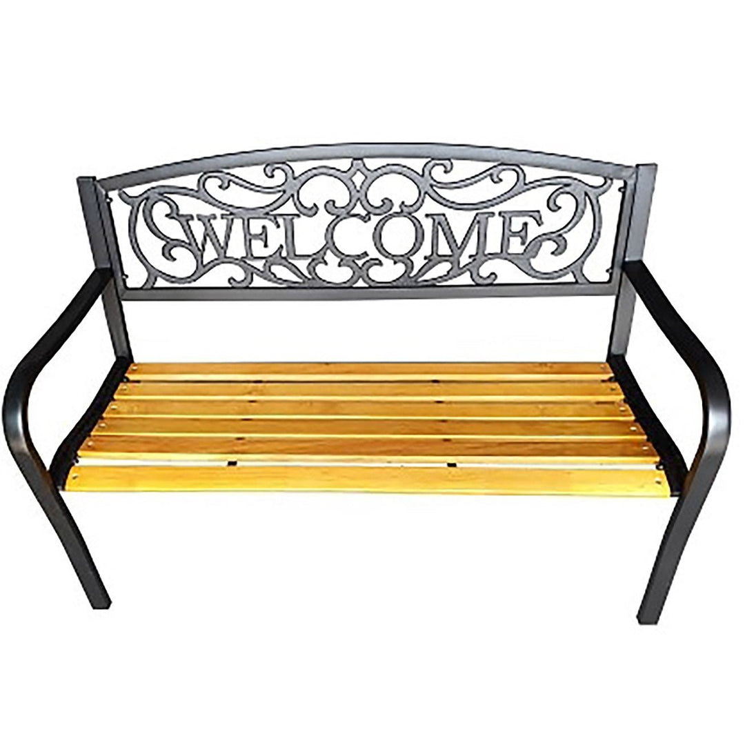 DDI® Backyard Expressions Cast Iron Welcome Garden Bench - Greenhouse Megastore