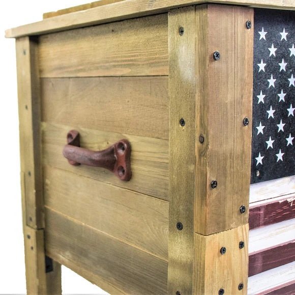 DDI® Backyard Expressions Outdoor Wooden American Flag Cooler - Greenhouse Megastore