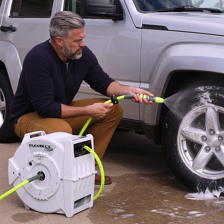 Flexzilla® Pro Retractable Water Hose Reel with Levelwind™ Technology - Greenhouse Megastore