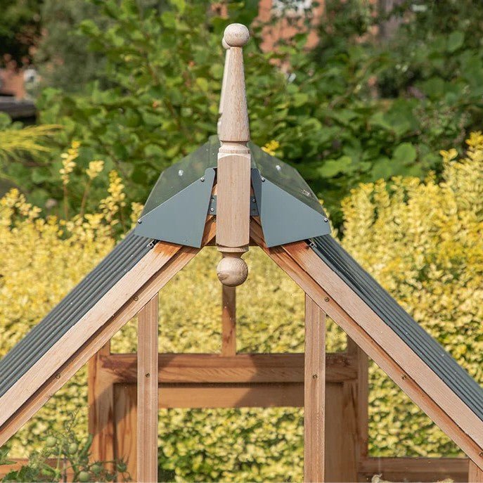 Gabriel Ash Rosemoor Greenhouse Kit 6 x 10 ft. with Tempered Glass Panels Red Cedar Wood Frame and Cold Frame Option - Greenhouse Megastore