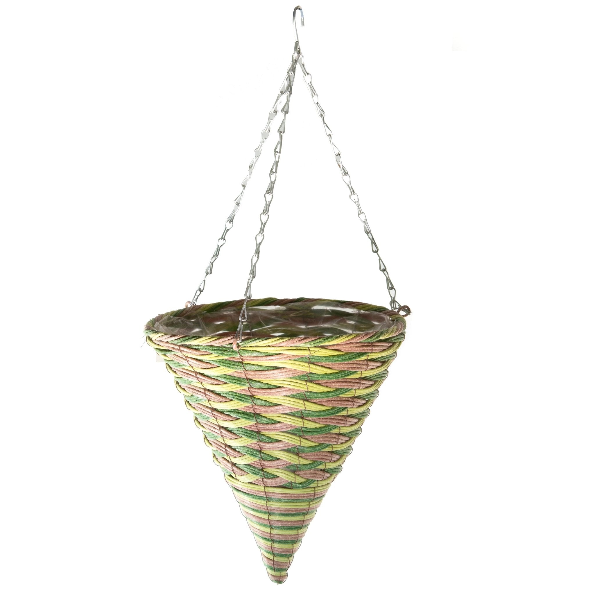 rattan hanging planter Gardener Select™ Cone Rattan Hanging Baskets -Greenhouse Megastore