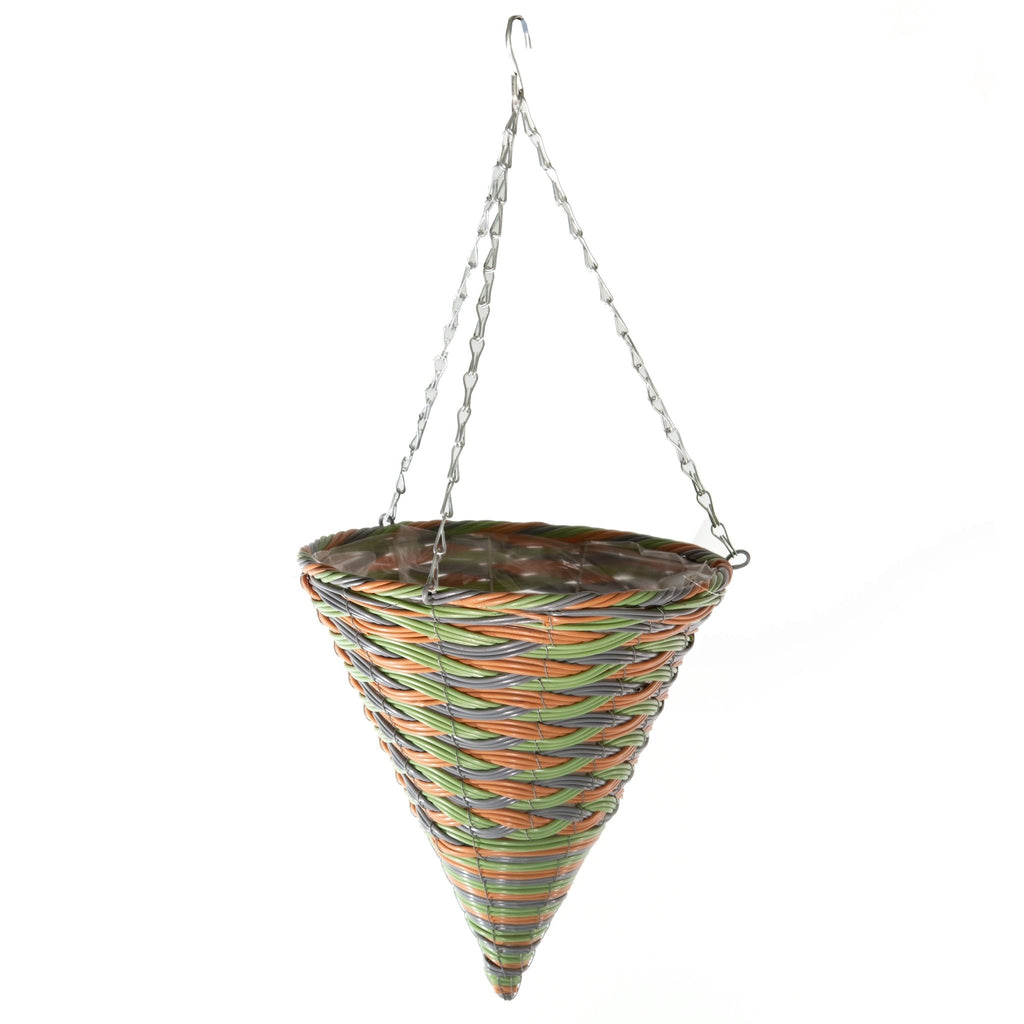 hanging rattan plant basket Gardener Select™ Cone Rattan Hanging Baskets -Greenhouse Megastore