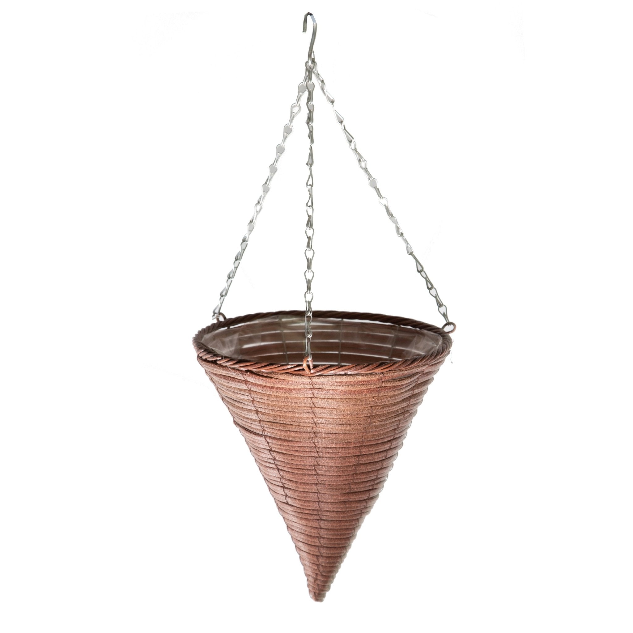 copper hanging plant basket Gardener Select™ Cone Rattan Hanging Baskets -Greenhouse Megastore