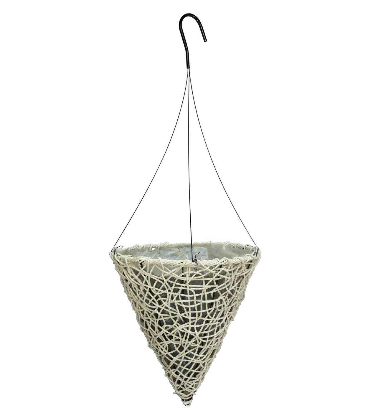 metal cone hanging planter Gardener Select™ Cone Resin Wicker Hanging Baskets