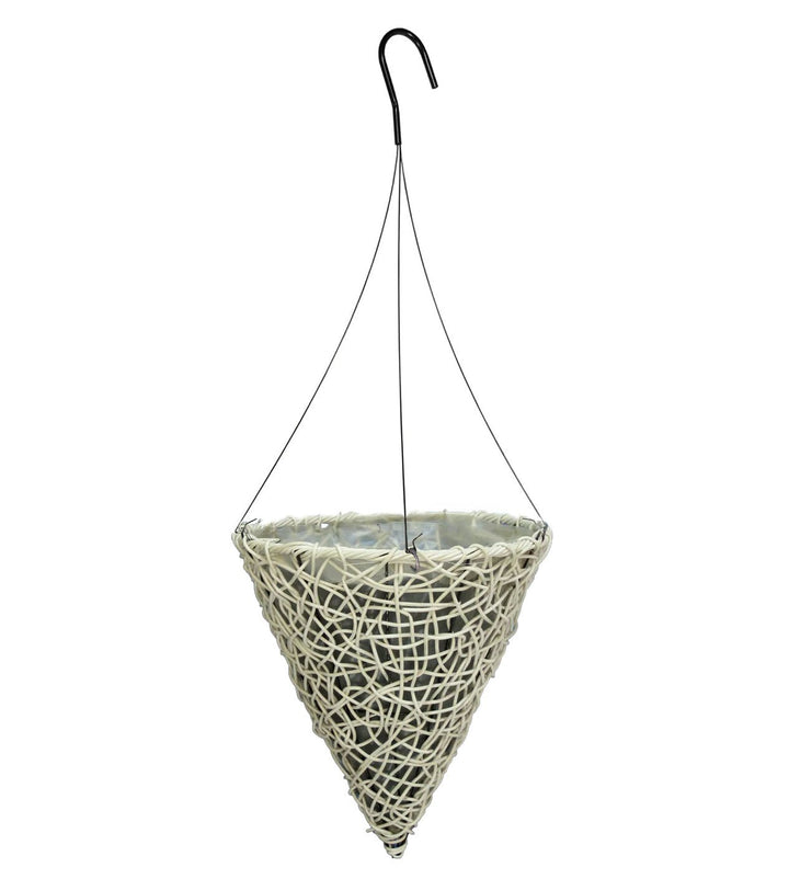 Gardener Select® 14 in. Cone Resin Wicker Hanging Baskets - Greenhouse Megastore