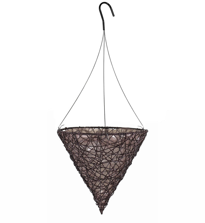 Gardener Select® 14 in. Cone Resin Wicker Hanging Baskets - Greenhouse Megastore